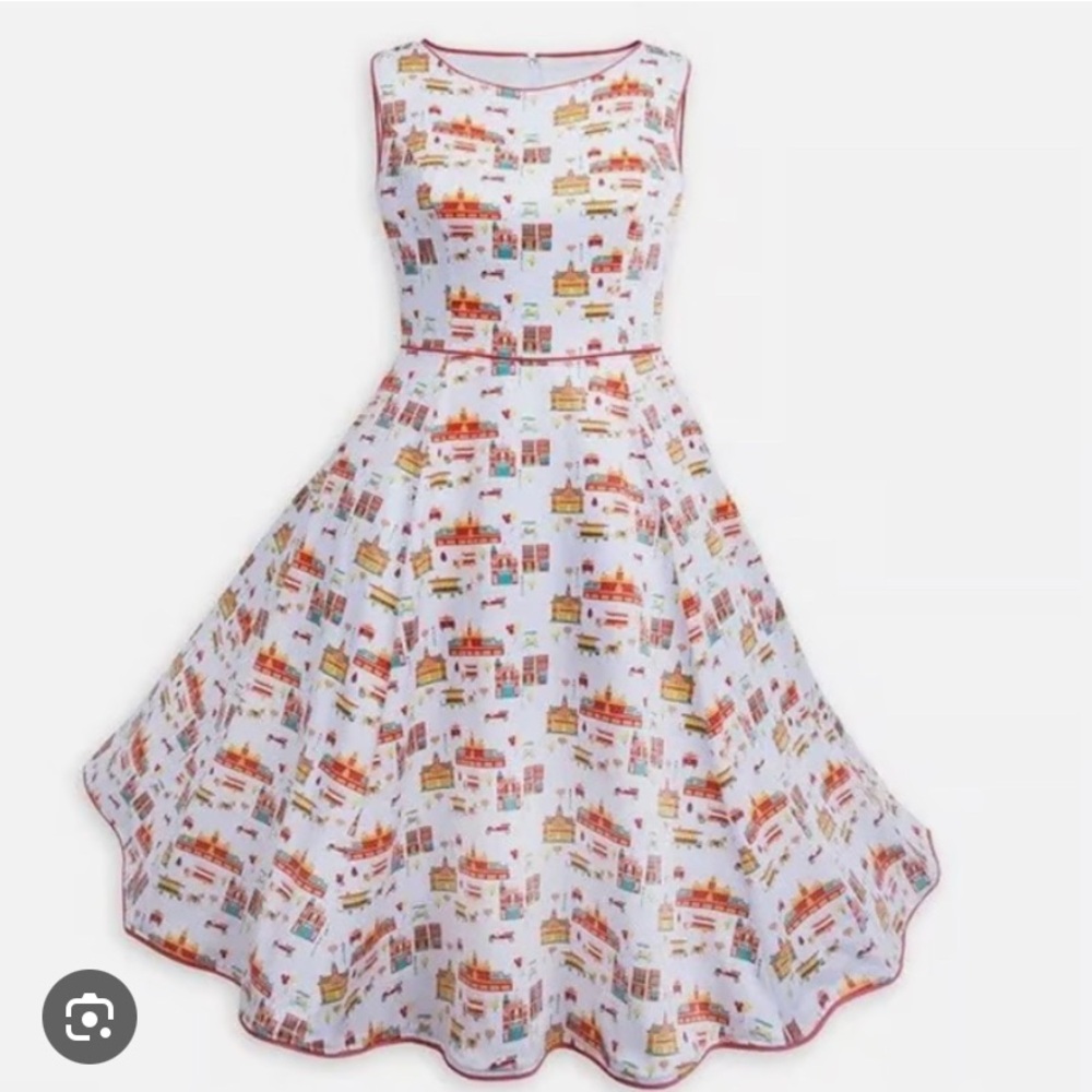 Her Universe Sleeveless White Cream A-Line Sundress